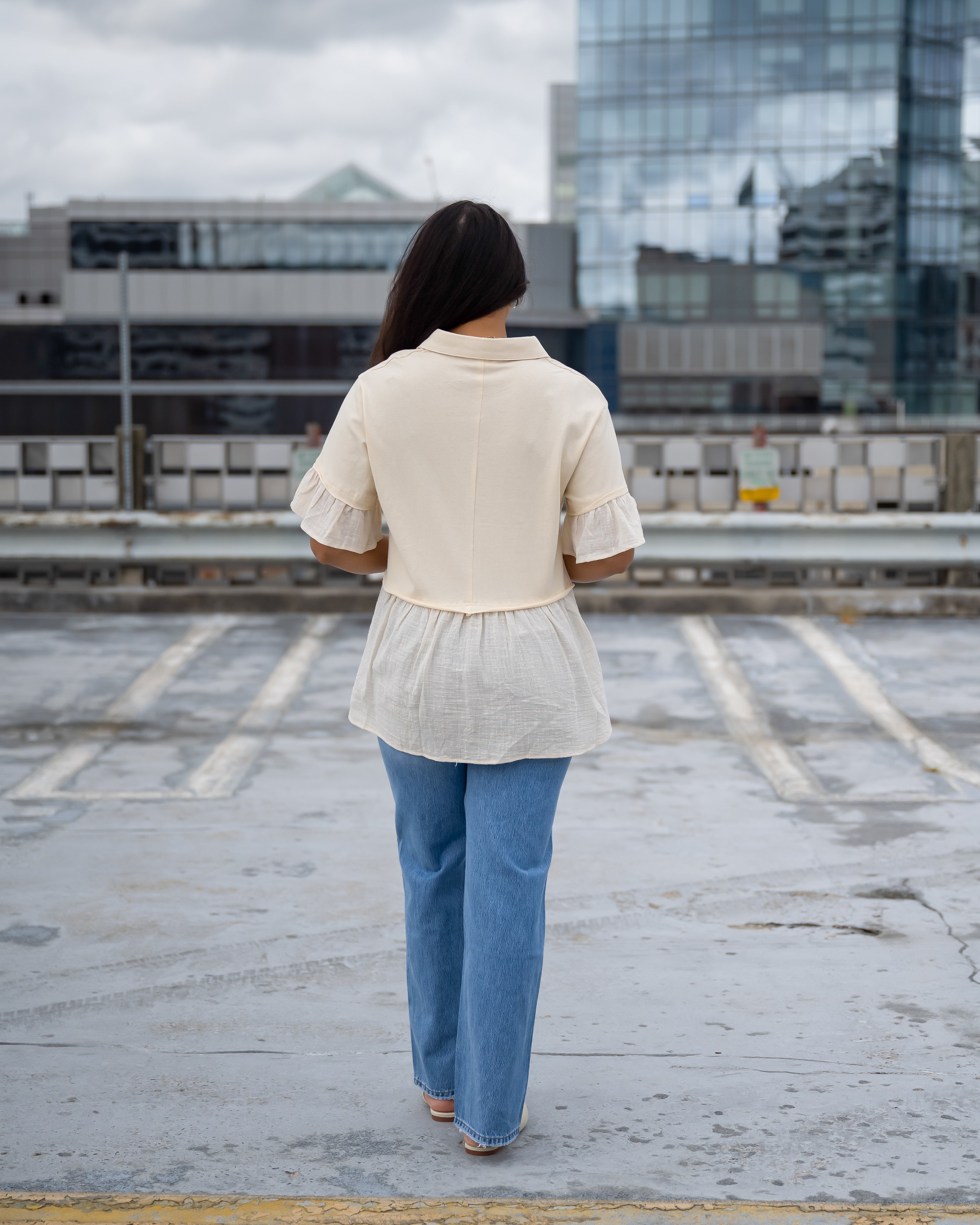 Lacy Babydoll Peplum Blouse - FINAL SALE