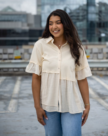 Lacy Babydoll Peplum Blouse - FINAL SALE