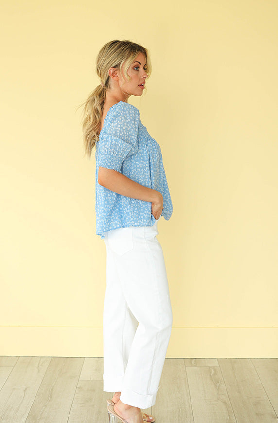 Classic White Single Cuff Dad Jean - FINAL SALE