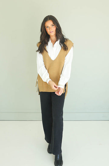 Never Be The Same Mocha Sweater Vest- FINAL SALE