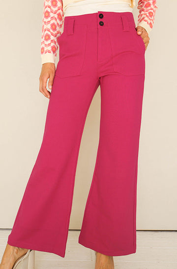 Head Over Heels Fuchsia Flare Pants- FINAL SALE