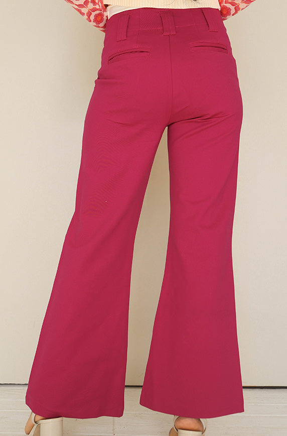 Head Over Heels Fuchsia Flare Pants- FINAL SALE