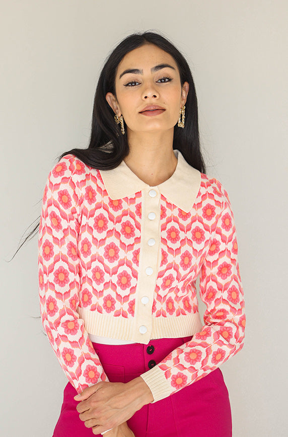 Lily Floral Cropped Sweater - FINAL SALE