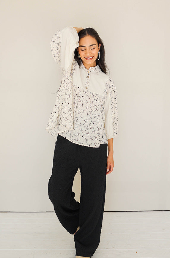 In Motion Black Textured Knit Pant - FINAL SALE