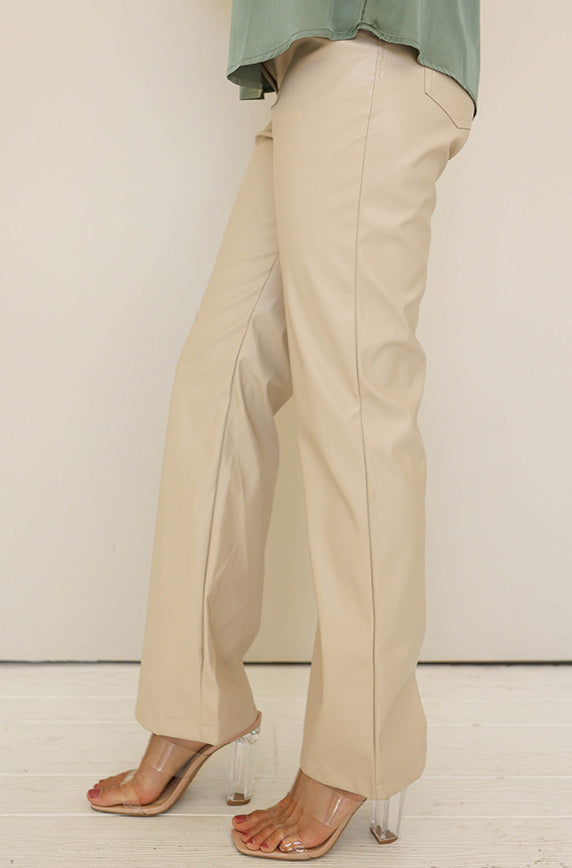 Main Stage Bone Leather Pants - FINAL SALE