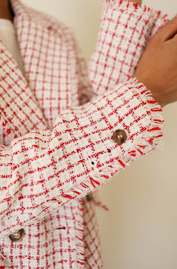 Big City Cream/Red Tweed Blazer - FINAL SALE
