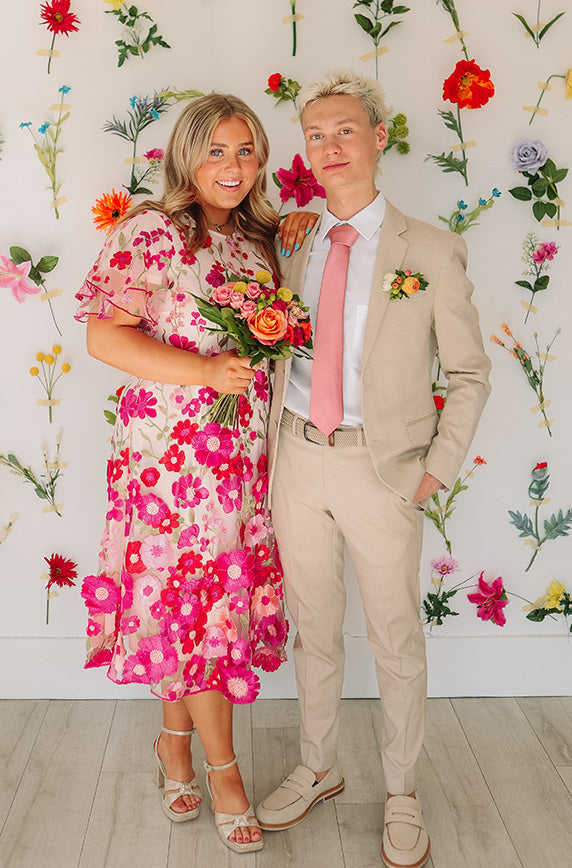 Lillian Duchess Hot Pink Floral Dress - DM Exclusive - LOW STOCK