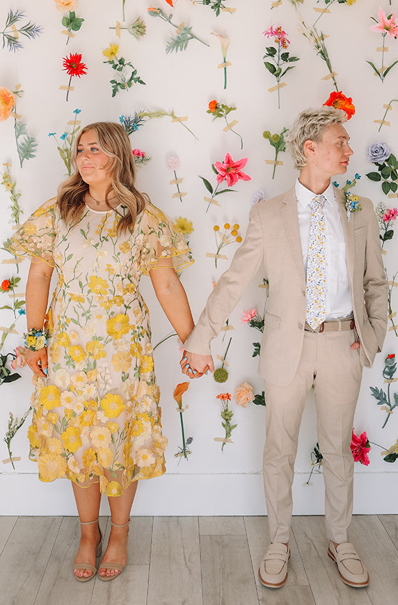 Lillian Duchess Yellow Floral Dress - DM Exclusive