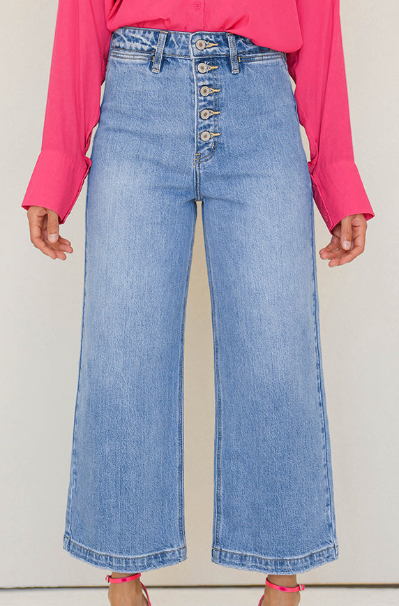 Adore You Light Stone Button Up Jeans - FINAL SALE
