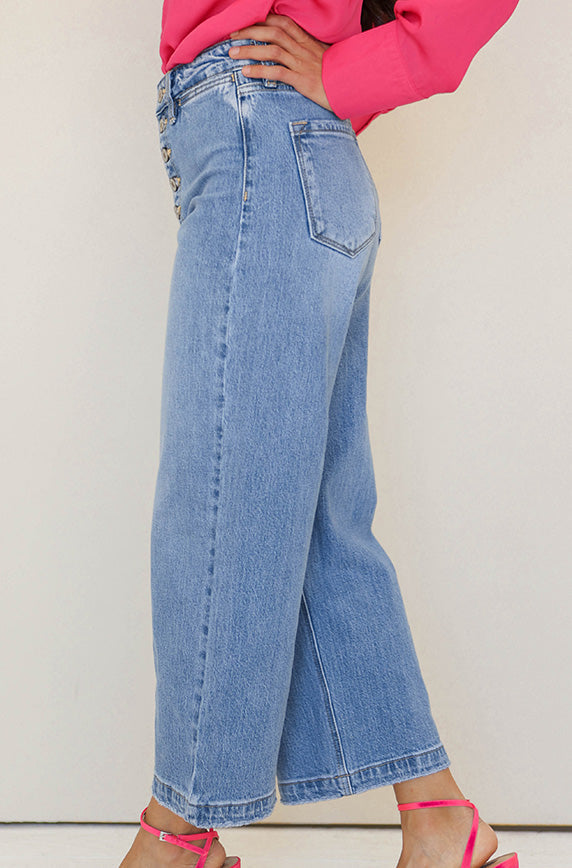 Adore You Light Stone Button Up Jeans - FINAL SALE