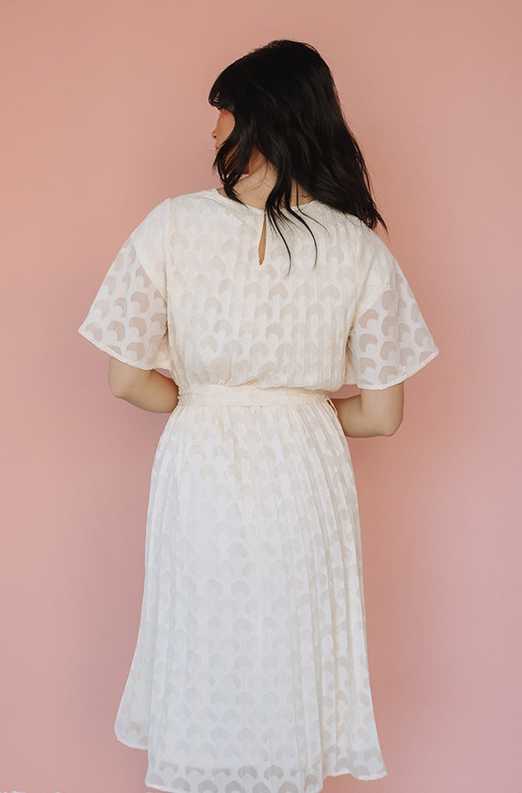 Mercedes Cream Printed Midi Dress - FINAL SALE