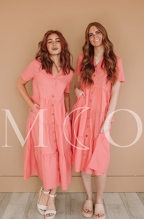 Lucy Pink Sherbet Dress- MCO - Nursing Friendly - Maternity Friendly