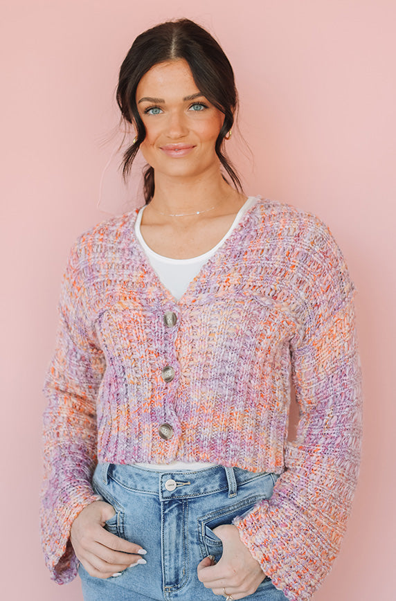 All Seasons Pink & Orange Knit Cardigan- FINAL SALE