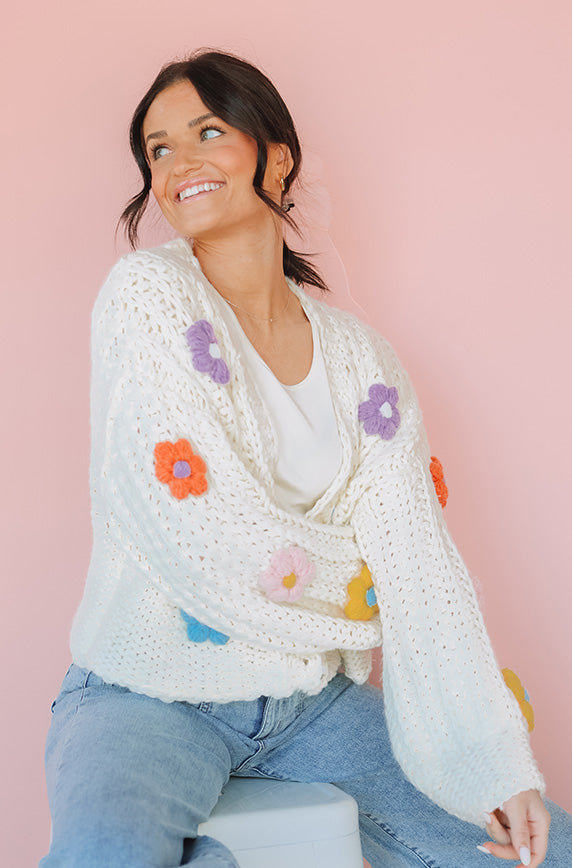 Daisy Wish Ivory Cardigan - FINAL SALE