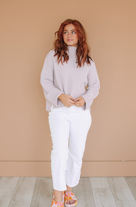 Darling Dear Ribbed Lilac Sweater - FINAL SALE
