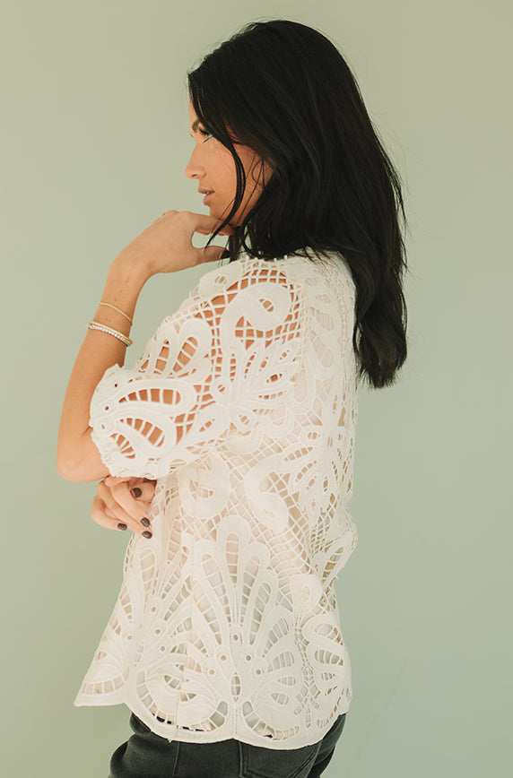Best Dressed Cream Lace Blouse - FINAL SALE