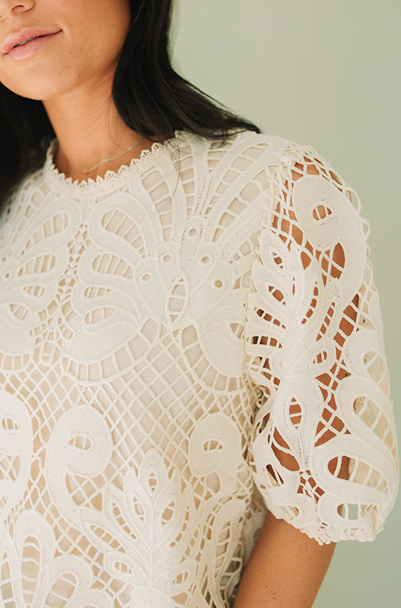 Best Dressed Cream Lace Blouse - FINAL SALE
