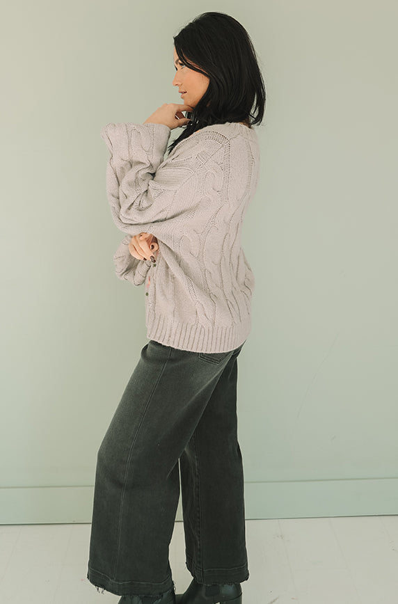 Ditzy Floral Taupe Sweater - FINAL SALE