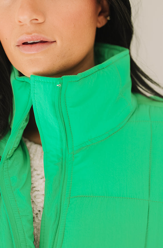 Be Bold Kelly Green Puffer Jacket - FINAL SALE