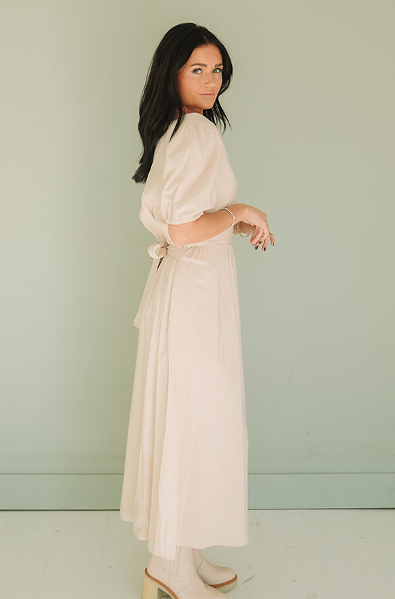 Jill Taupe Button Up Dress - Nursing Friendly - FINAL SALE