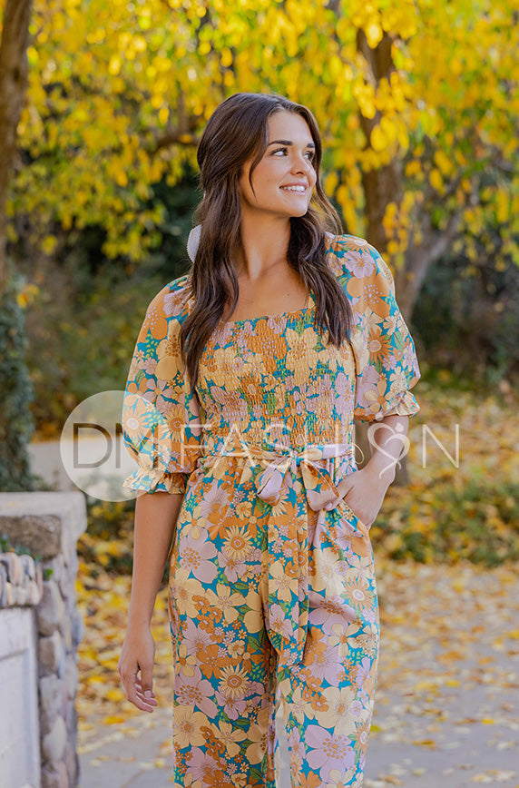 Aberdeen Retro Floral Jumpsuit - DM Exclusive - FINAL SALE