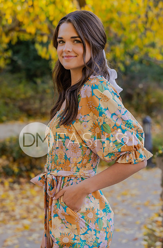 Aberdeen Retro Floral Jumpsuit - DM Exclusive - FINAL SALE