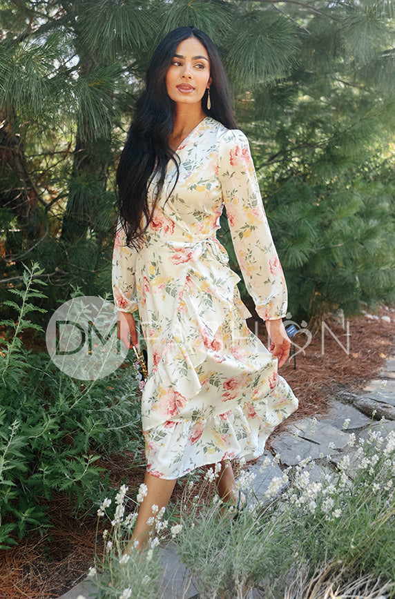 Ariel Sunny Floral Midi Dress - DM Exclusive - Nursing Friendly - Maternity Friendly
