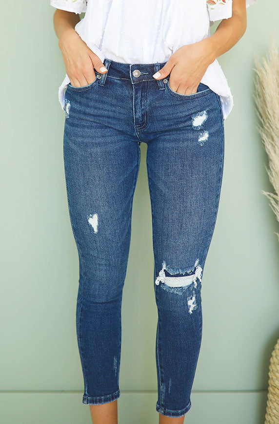 Hello, World Mid Wash Skinny Jeans - FINAL FEW