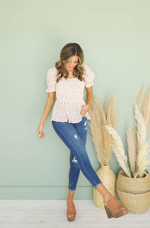 Hello, World Mid Wash Skinny Jeans - FINAL FEW