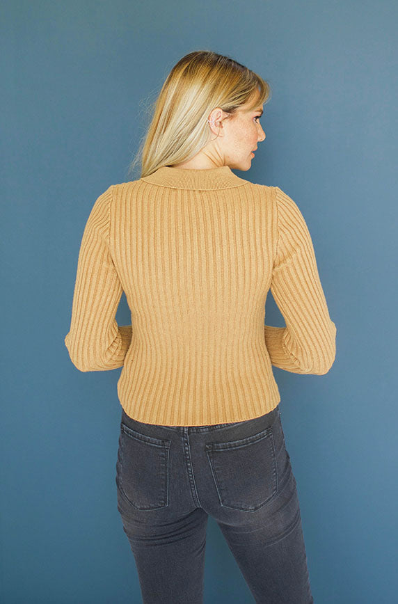 I'm Yours Terracotta Button Up Sweater - FINAL SALE