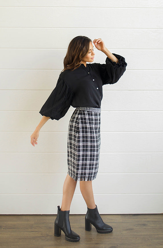 Guinevere Black Button Down - FINAL SALE