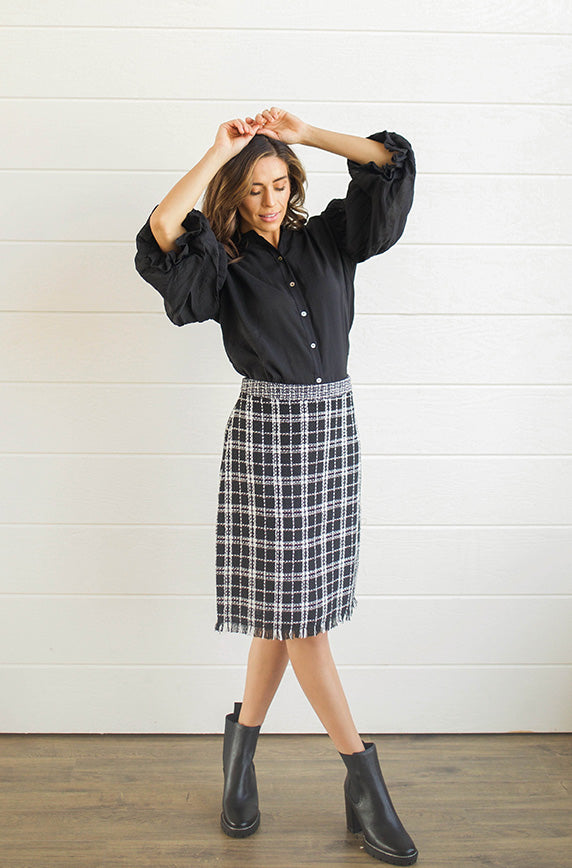 Guinevere Black Button Down - FINAL SALE