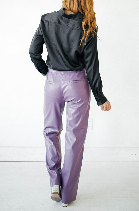Laffy Taffy Purple Leather Pants - FINAL SALE