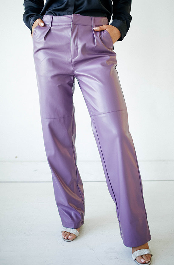 Laffy Taffy Purple Leather Pants - FINAL SALE