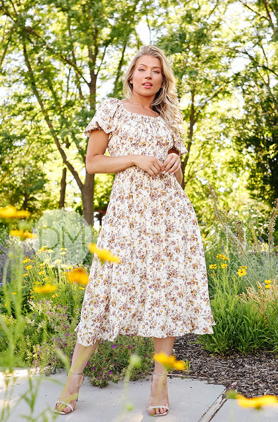 Betty Lilac Rose Dress - DM Exclusive - Maternity Friendly- FINAL SALE