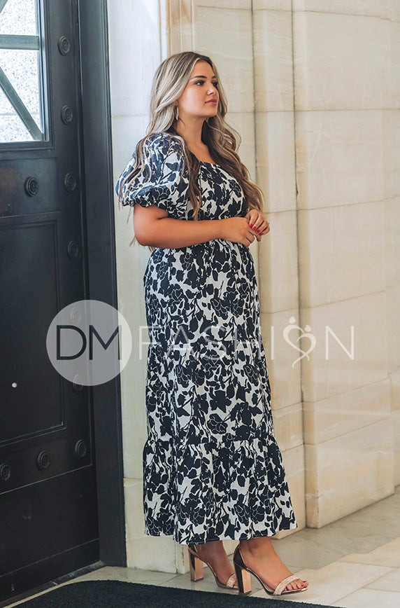Cassidy Black Floral Dress - DM Exclusive - Maternity Friendly