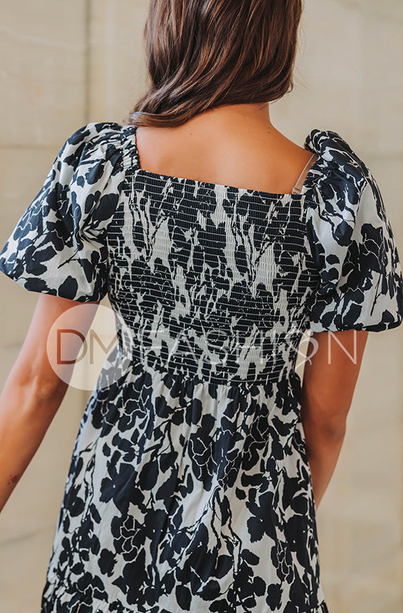 Cassidy Black Floral Dress - DM Exclusive - Maternity Friendly