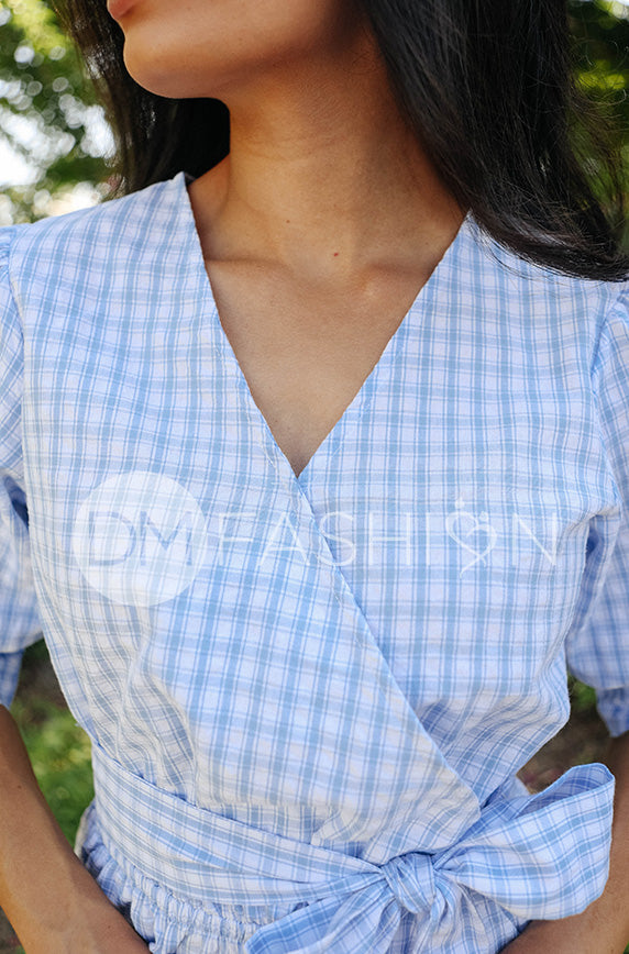 Inverness Blue Gingham Jumpsuit- DM Exclusive - Nursing Friendly - FINAL SALE