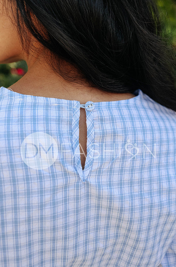 Inverness Blue Gingham Jumpsuit- DM Exclusive - Nursing Friendly - FINAL SALE