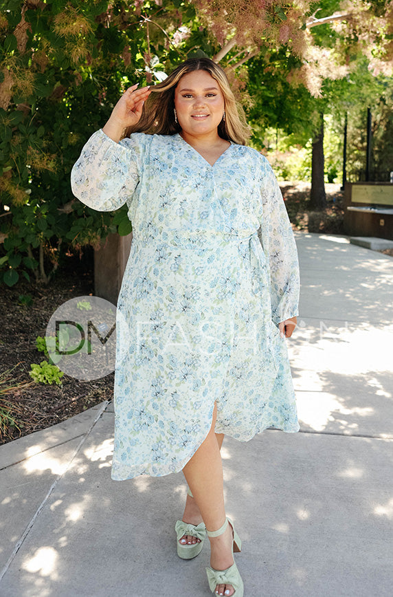 Hillary Blue Floral Dress - DM Exclusive - Nursing Friendly - Maternity Friendly