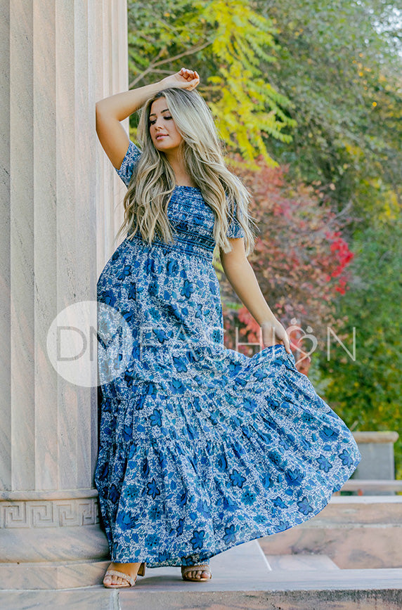 Jaelyn Teal Floral - DM Exclusive -  Maternity Friendly - Restocked