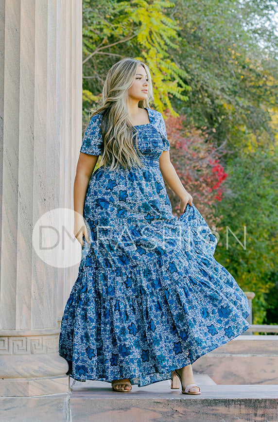Jaelyn Teal Floral - DM Exclusive -  Maternity Friendly - Restocked