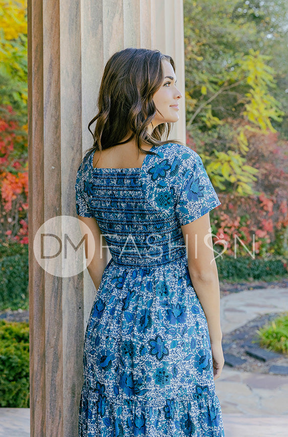 Jaelyn Teal Floral - DM Exclusive -  Maternity Friendly - Restocked