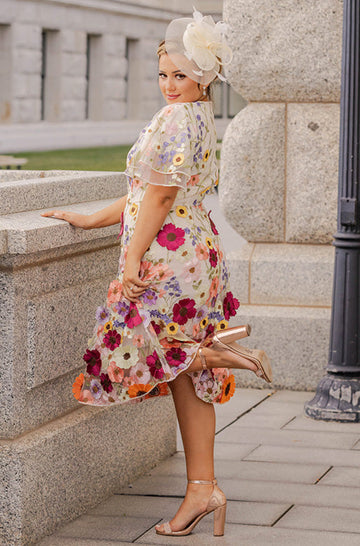 Lillian Duchess Ivory Floral Dress - DM Exclusive