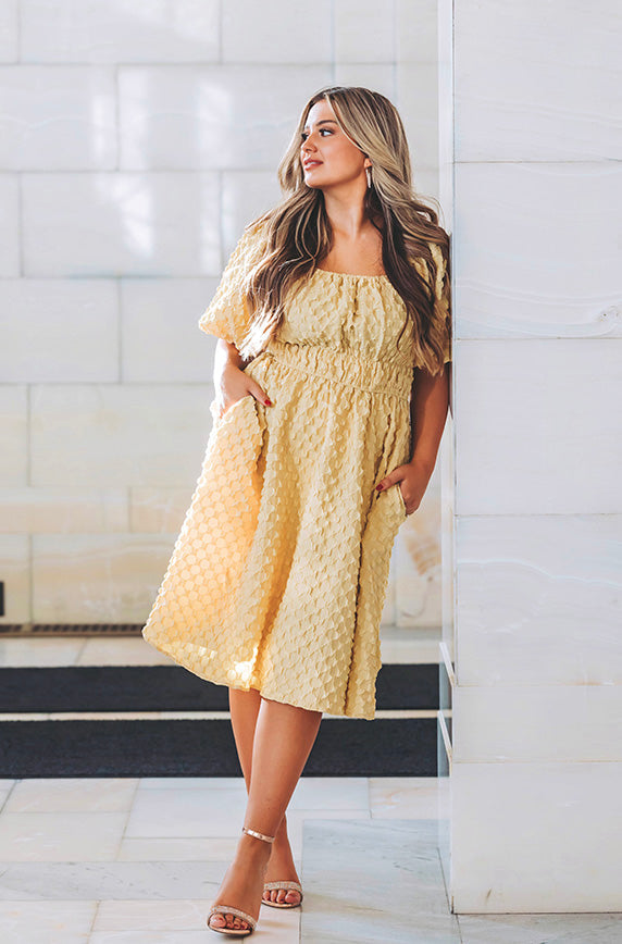 Brynn Corn Silk Texture Dress - DM Exclusive - Maternity Friendly - FINAL SALE