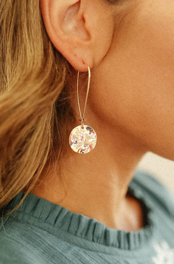 Gold Disc Drop Earring - FINAL SALE - FINAL FEW