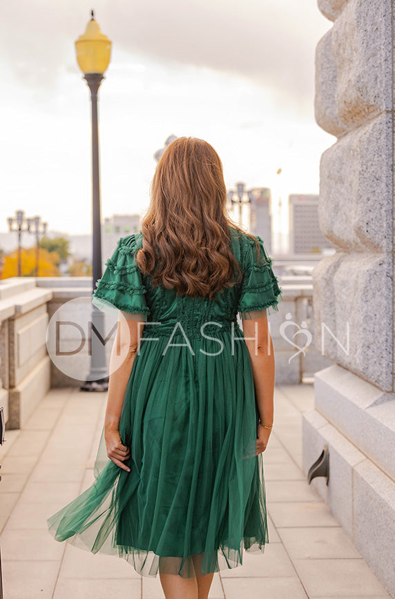 Celeste Emerald Tulle Dress - DM Exclusive - Restocked