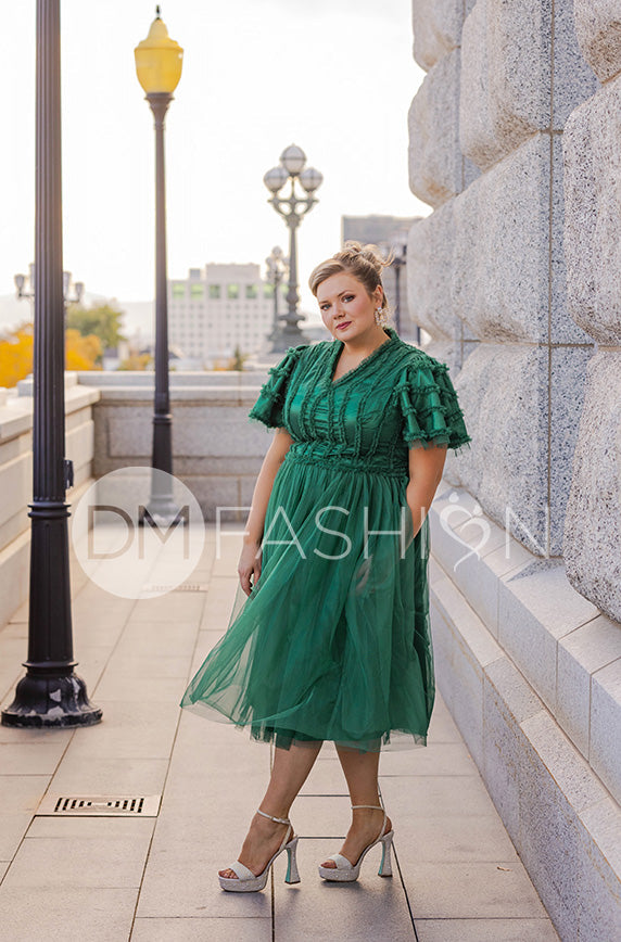 Celeste Emerald Tulle Dress - DM Exclusive - Restocked