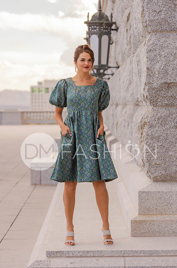 Hope Peacock Jacquard Party Dress- DM Exclusive - FINAL SALE
