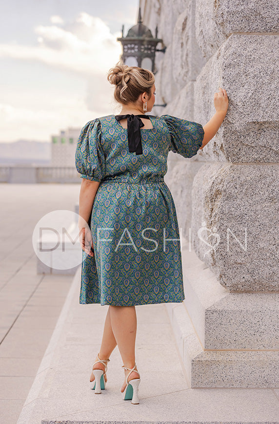 Hope Peacock Jacquard Party Dress- DM Exclusive - FINAL SALE